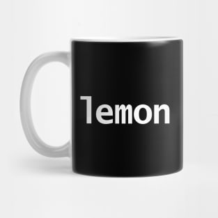 Lemon Minimal Food Typography White Text Mug